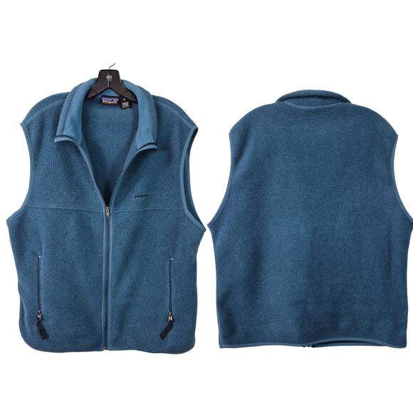 Patagonia Blue Synchilla Fleece Vest XL - Picture 1 of 2